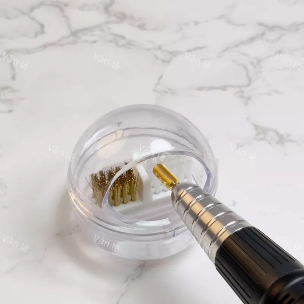 Chổi vệ sinh đầu mài nail, hộp vệ sinh đầu mài móng không bắn