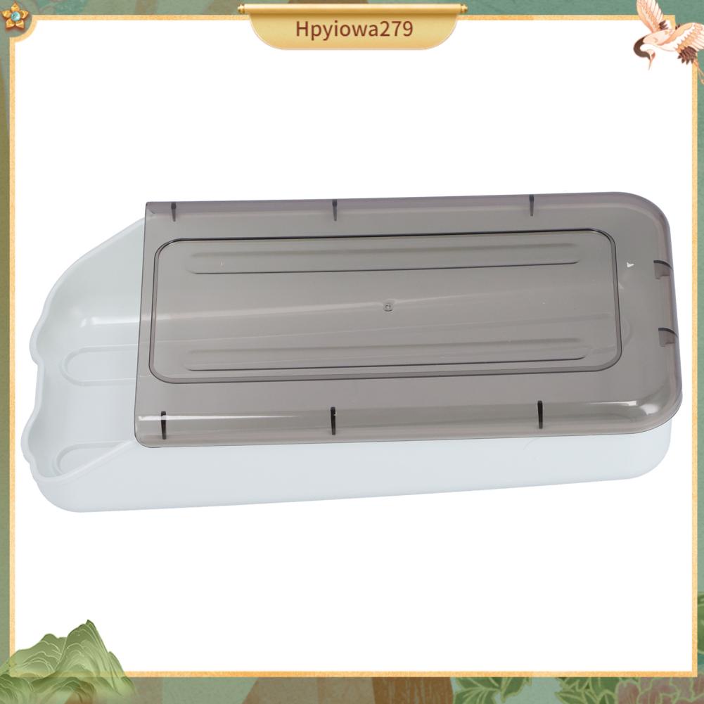 Ilikebag Hộp đựng trứng trong tủ lạnh suốt cuộn tự động có nắp đậy