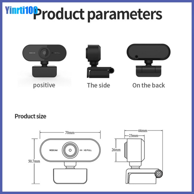 Webcam Yinrti 1080p Full Hd Tích Hợp Microphone Đầu Cắm Usb Cho Mac Laptop Youtube Xbox Skype Pc
