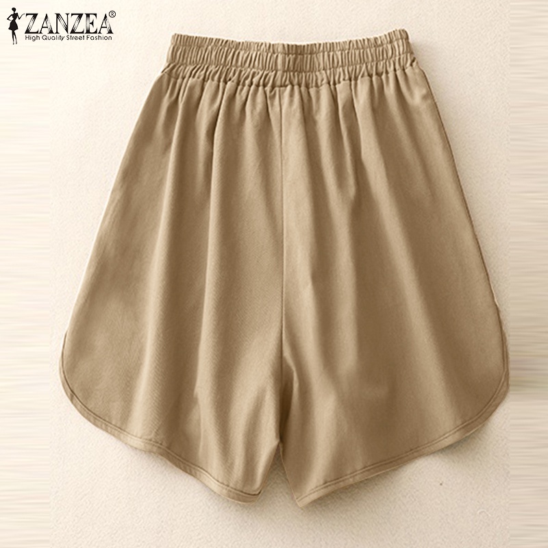 Zanzea Quần Short Nữ Lưng Cao Có Túi Thời Trang Hàn