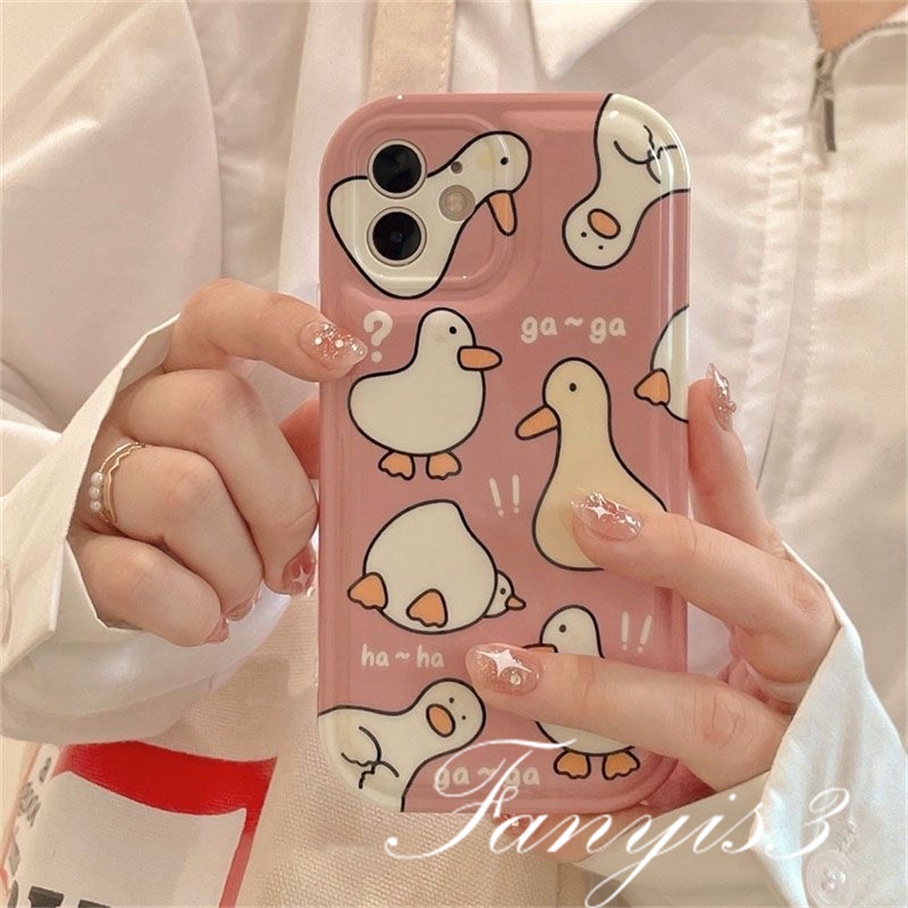Ốp Điện Thoại TPU Mềm Trong Suốt In Hình Chú Vịt Cho IPhone 14 13 12 11 Pro Max X XR Xs Max 8 7 Plus SE 2020