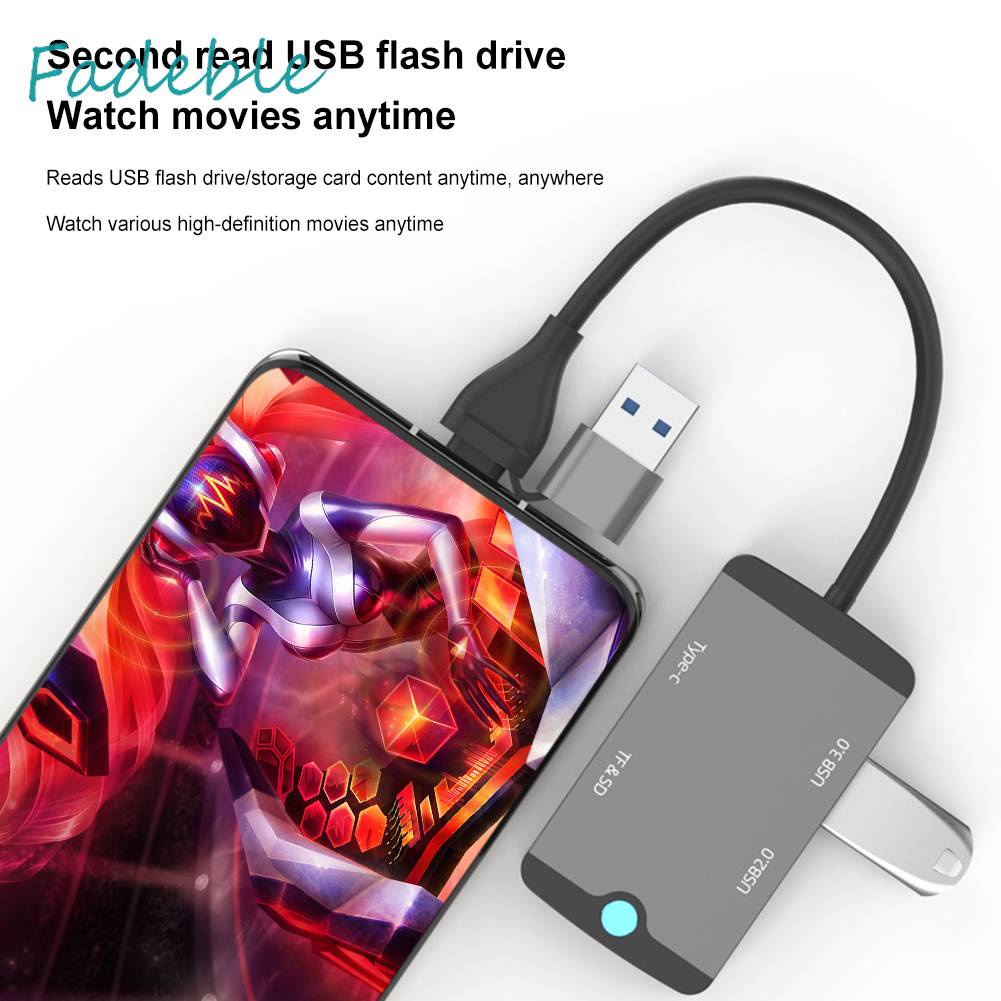Đầu Đọc Thẻ Nhớ USB C Hub 3.0 Cho Điện Thoại / Máy Tính Bảng / Laptop