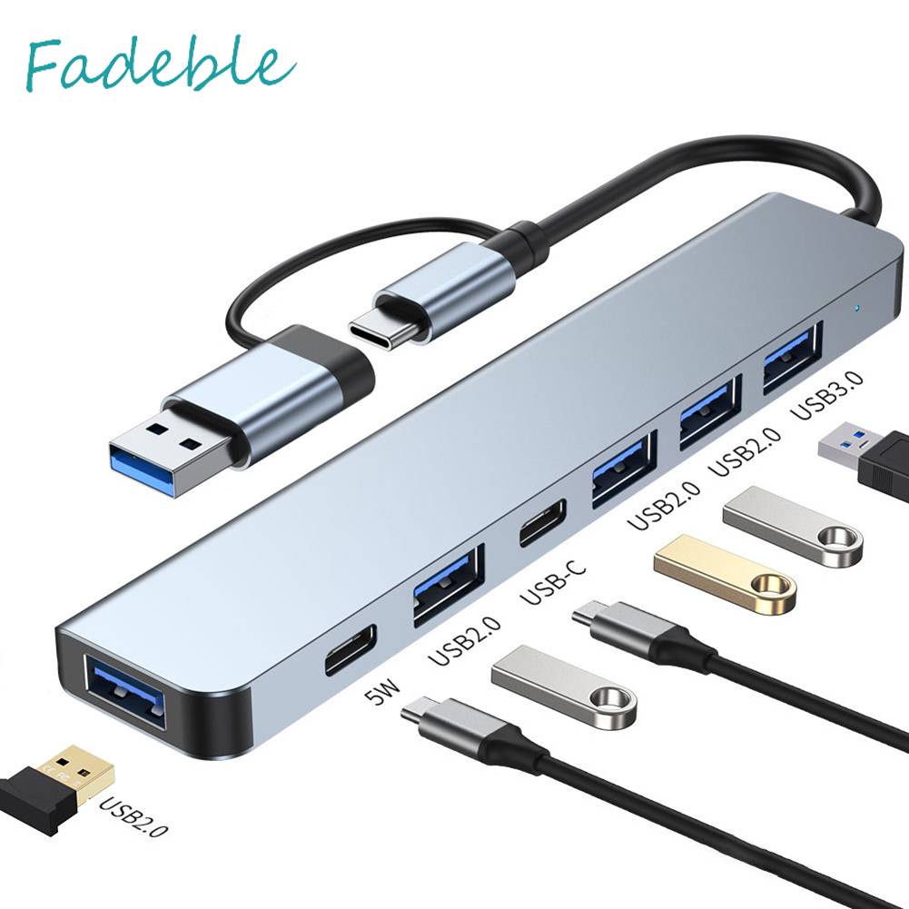 Bộ Chia 7 Trong 1 USB Sang USB3.0 2.0 5W Type C
