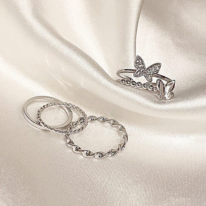 Nhẫn Xoắn Ốc Hình Bướm Dễ Thương Sáng Tạo Thích Hợp Làm Quà Tặng Cho Bạn Gái