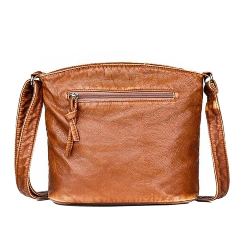 Túi Xách Da Mềm Nhiều Ngăn Phong Cách Retro Thời Trang Cho Nữ b7w