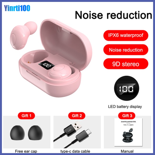 Tai Nghe Nhét Trong Không Dây Kết Nối Bluetooth Yinrti T8 Có Màn Hình Led Hiển Thị Kỹ Thuật Số