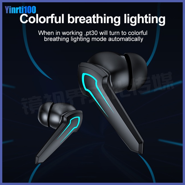 Tai Nghe Nhét Tai Bluetooth Không Dây Yinrti P30 Chống Ồn Chống Nước Màu Dạ Quang
