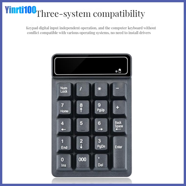 Bàn Phím Số Mini Không Dây 19 Phím Số Tiện Dụng