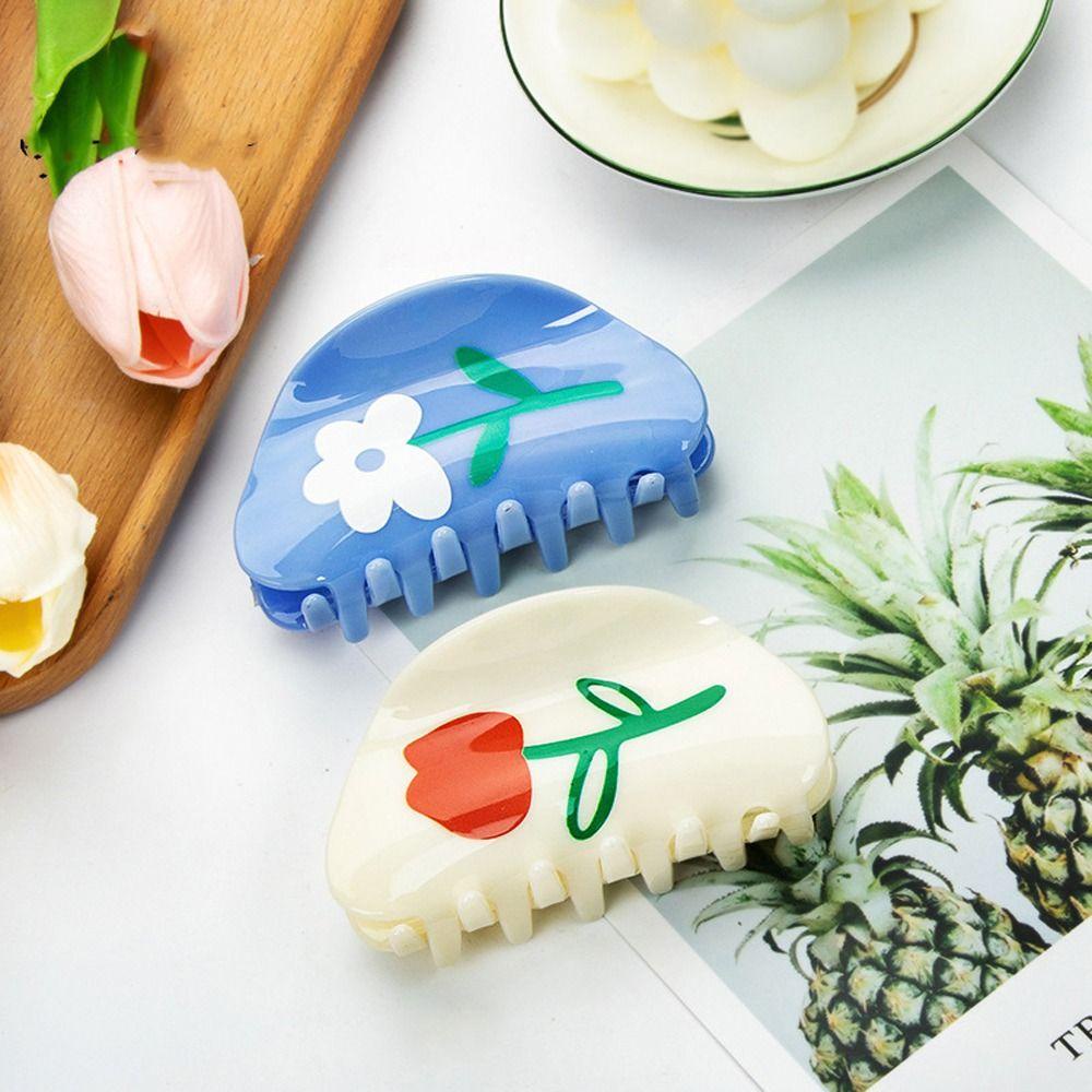 DANILO Kẹp Tóc Càng Cua Bằng Acrylic Hình Hoa Hồng Phong Cách Hàn Quốc Cho Nữ
