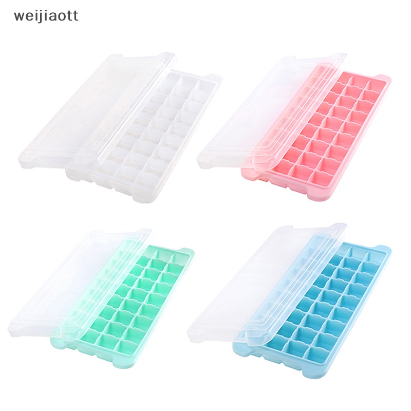 Khay Silicon Làm Đá Viên 24 / 36 Ngăn Có Nắp Đậy Tiện Lợi