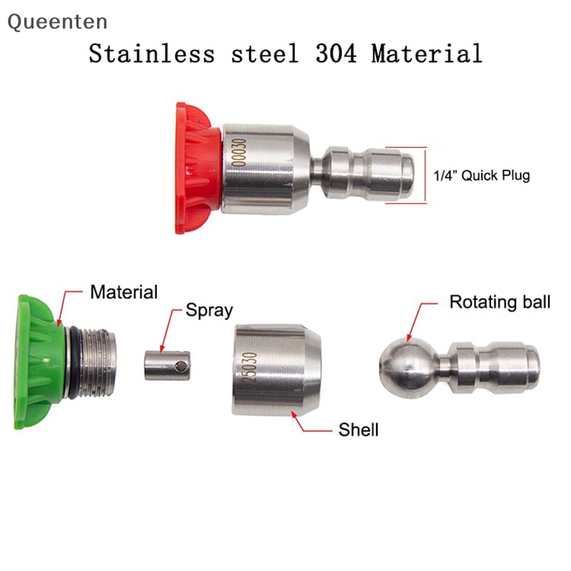Vòi Phun Nước Áp Suất Cao 1 / 4 &quot;Bằng Thép Không Gỉ Xoay 360 Độ 0 15 25 40 Độ