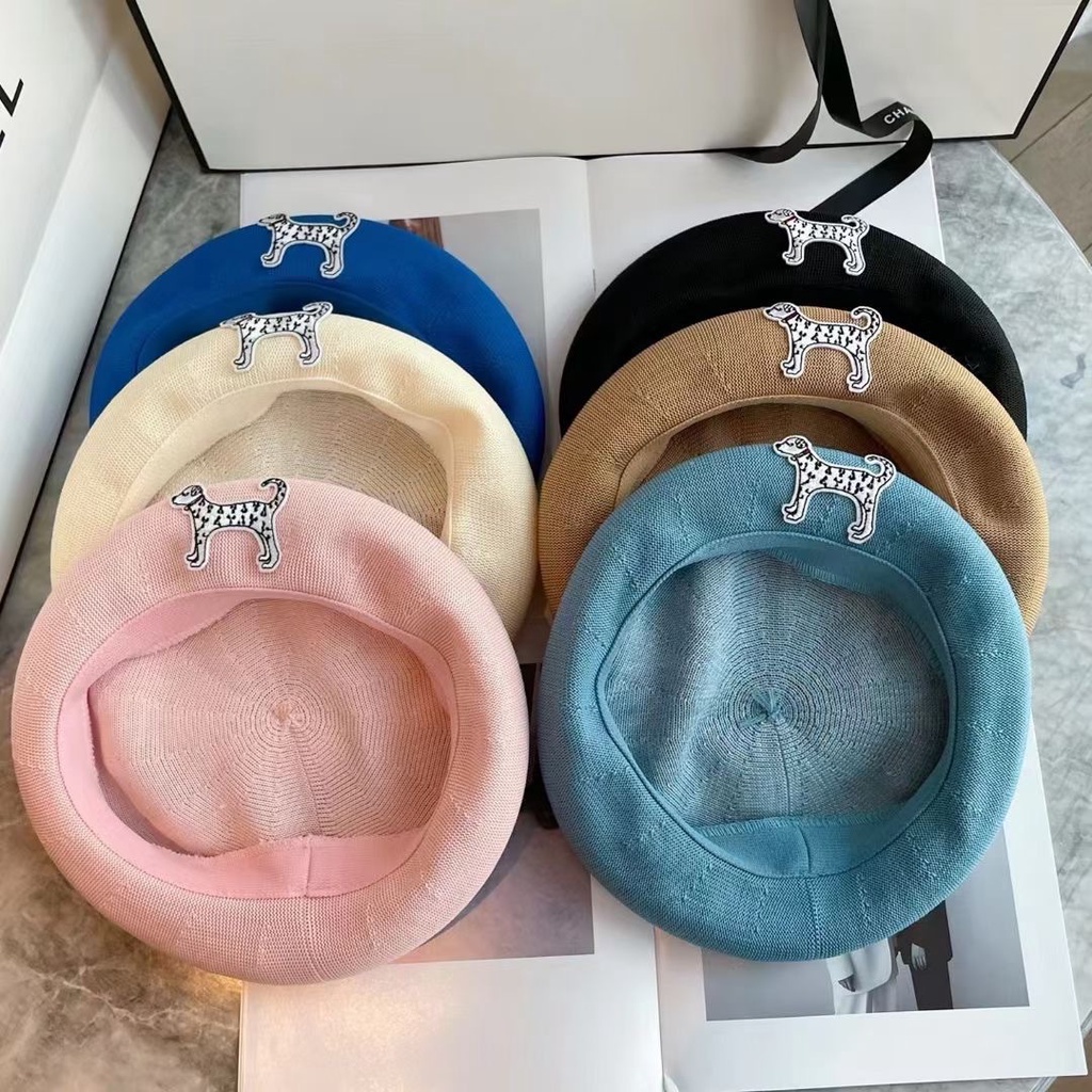 Mũ Beret Dalmatian Niche Thiết Kế Mỏng Thoáng Khí Dễ Thương Thời Trang Mùa Hè Dành Cho Nữ