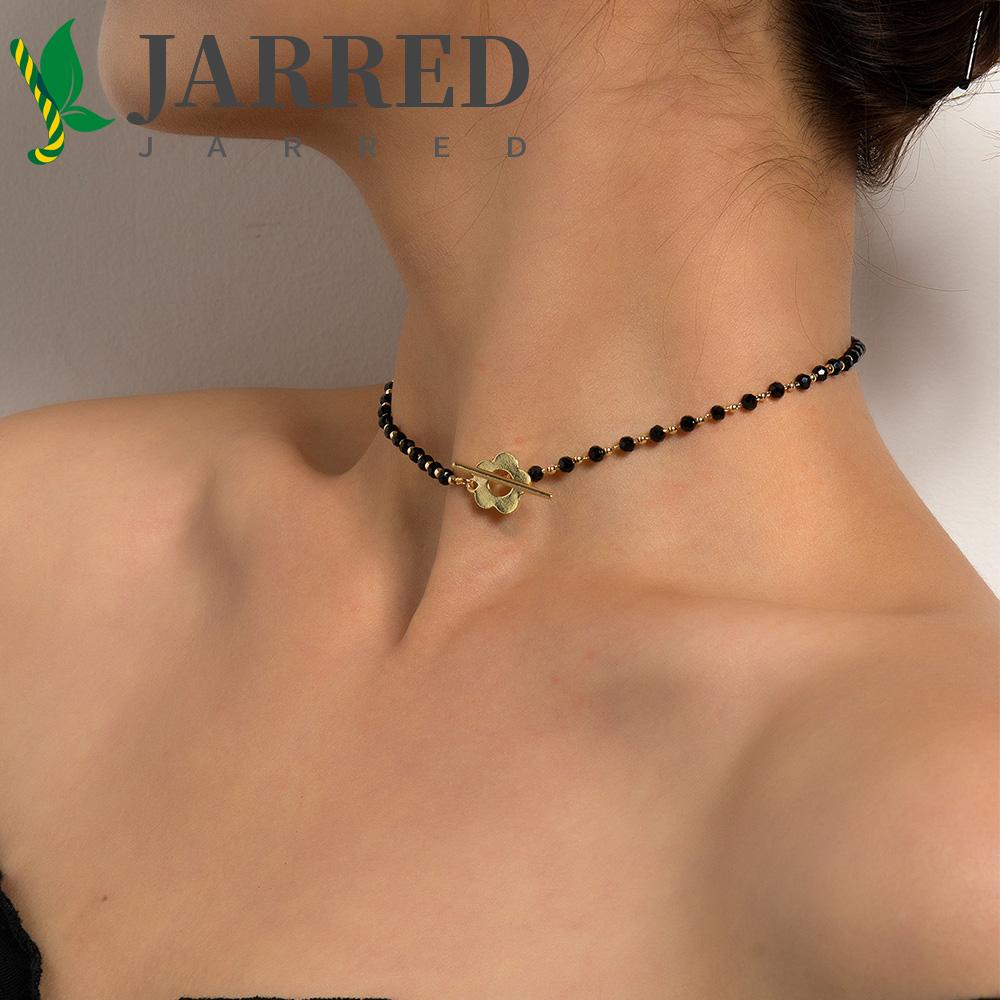 Dây Chuyền Ngắn Màu Đen Đính Hạt Thời Trang Cho Nữ|Vòng Cổ Choker Có Khóa Cài Thời Trang Dành Cho Nữ