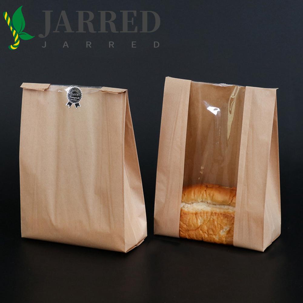 Jarred Túi Giấy Kraft Kraft Kraft Đựng Thực Phẩm / Bánh Ngọt Phía Trước Cửa Sổ Phía Trước