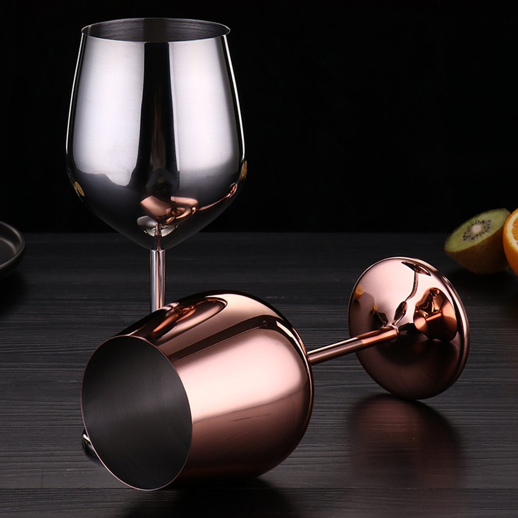 =Christmas=Stainless Steel Red Wine Glass Copper Plated Single Layer Goblet Kitchen Tools