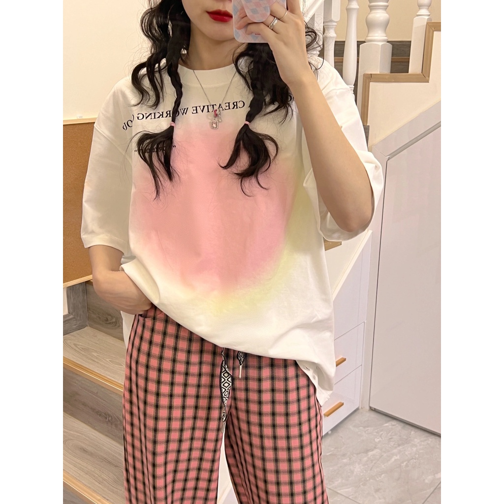 Áo Thun Tay Ngắn Dáng Rộng In Chữ Thiết Kế Mới Thời Trang Mùa Hè Dành Cho