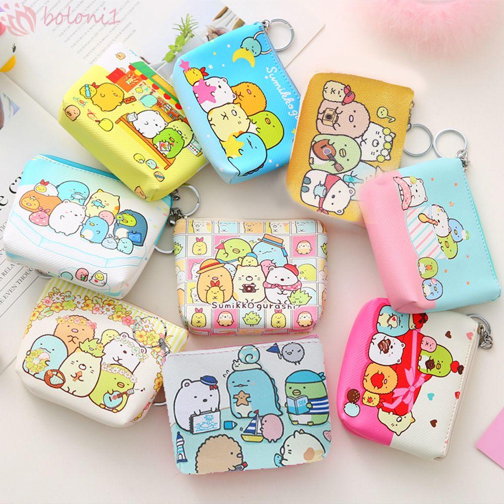 Ví Da PU Đựng Tiền Xu / Tai Nghe In Họa Tiết Dễ Thương Cho Bé Gái