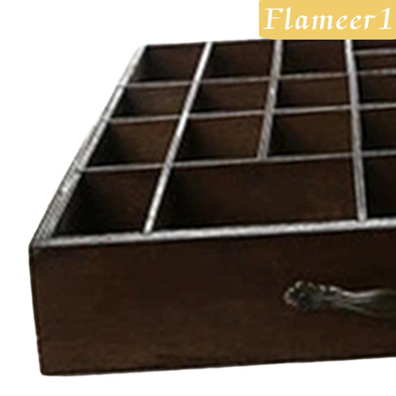 [Flameameer1] Khay Chia Ngăn Bằng Gỗ Có Tay Cầm Cho Nhà Bếp Văn Phòng