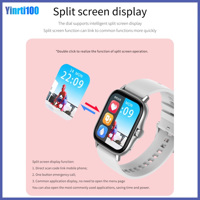 Đồng Hồ Thông Minh Yinrti Dw11 Kết Nối Bluetooth 1.63 Hd Có Chức Năng Nghe Gọi Theo Dõi Nhịp Tim