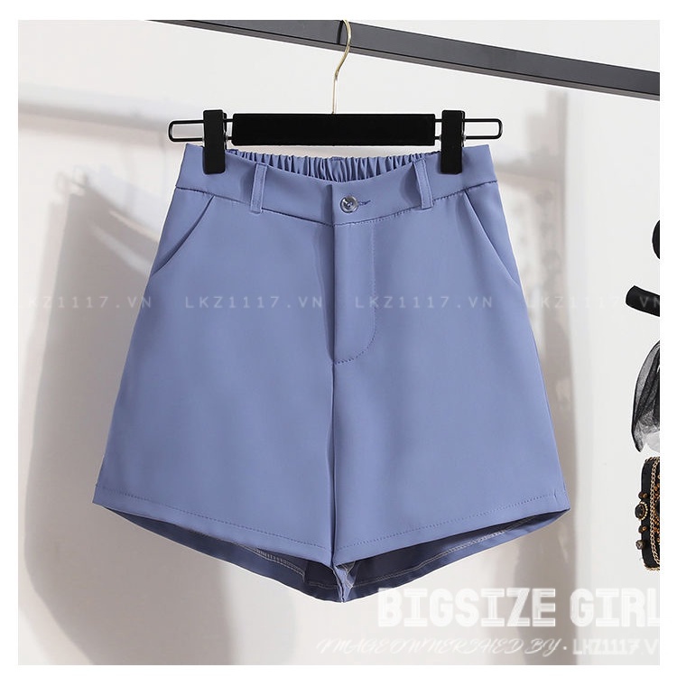 Quần short nữ quần ngắn lưng cao Bigsize quần đùi ống rộng suông cạp cao chữ a đen mùa hè Phong cách Hàn Quốc Thời Trang đẹp