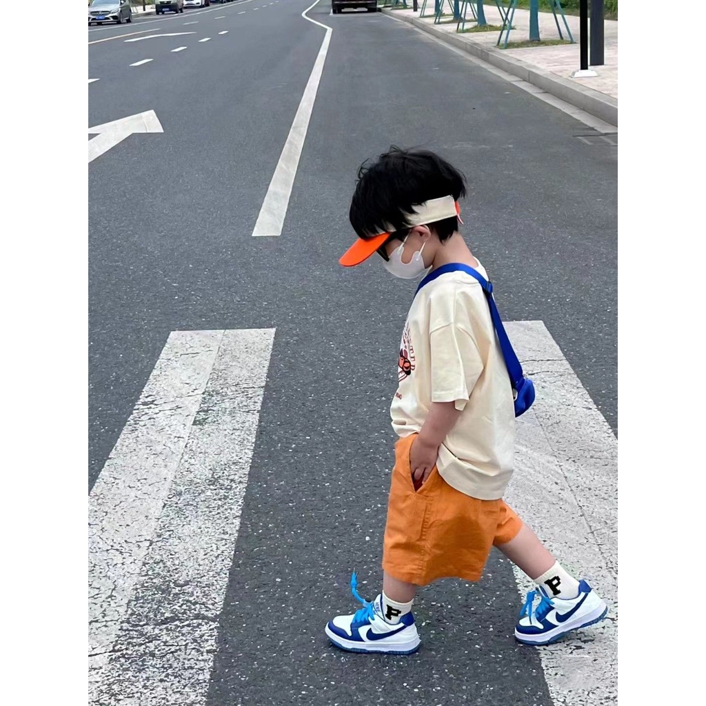 Bộ Áo Thun Ngắn Tay + Quần Short Thời Trang Mùa Hè 2023 Cho Bé Trai
