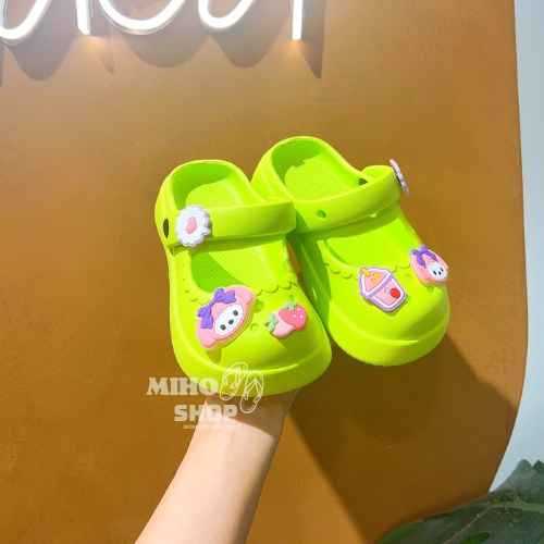 Dép Sục Cho Bé Gắn Charm Trà Sữa Siêu Đẹp Mềm Êm Chân Dép Quảng Châu Loại 1 Dép Mary Jane