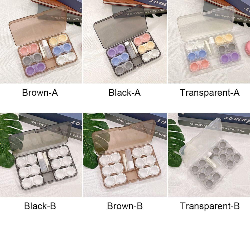 Set 6 Cặp Hộp Đựng Kính Áp Tròng Bằng PP Trong Suốt Sức Chứa Lớn