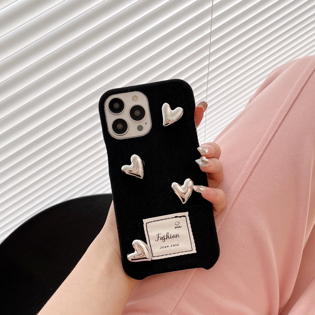 Ốp Điện Thoại Tpu Chống Sốc Họa Tiết Trái Tim 3D Cho IPhone 14 13 12 11 Pro Max