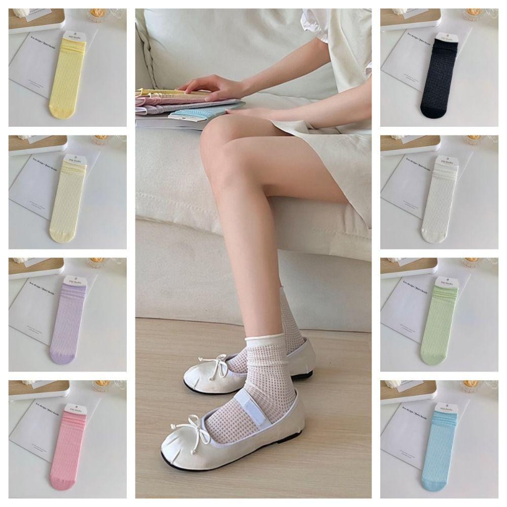 Vớ Cotton Co Giãn Màu Kẹo Ngọt Thời Trang Cho Nữ