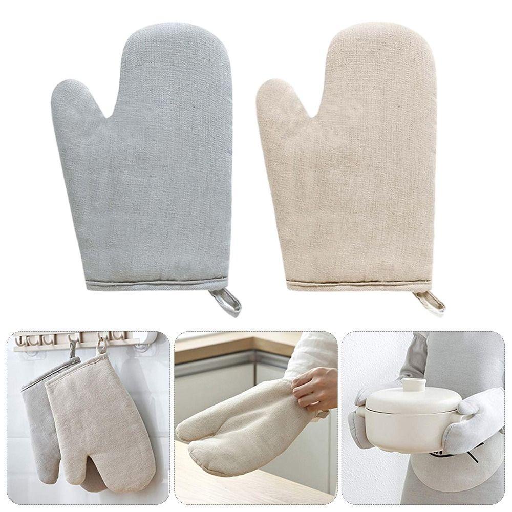 Găng Tay Cotton Lanh Dày Dặn Cách Nhiệt Chống Trượt Thời Trang