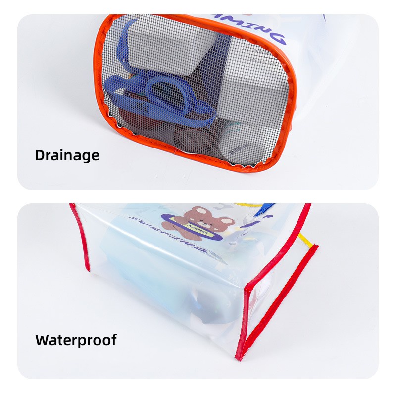 Túi Xách Pvc Trong Suốt Chống Thấm Nước Họa Tiết Hoạt Hình Dễ Thương