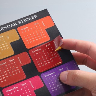 Sticker đánh dấu sổ ghi chép / lịch 2024 / 12 tháng tiện dụng