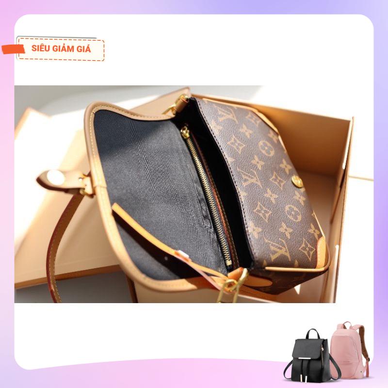 Túi da LV nữ mới ,Túi đeo chéo lv viền pha màu cực chất dây tháo rời bản đẹp dễ phối đồ