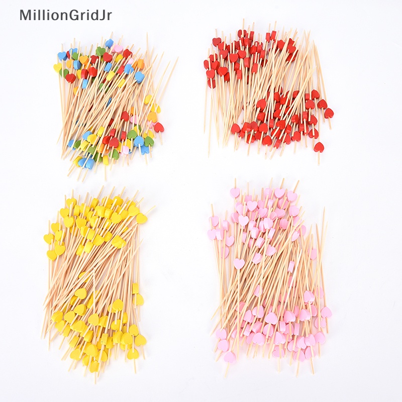Set 100 Tăm Xỉa Răng 2017 Họa Tiết Trái Tim Bằng Gỗ Tiện Dụng JR