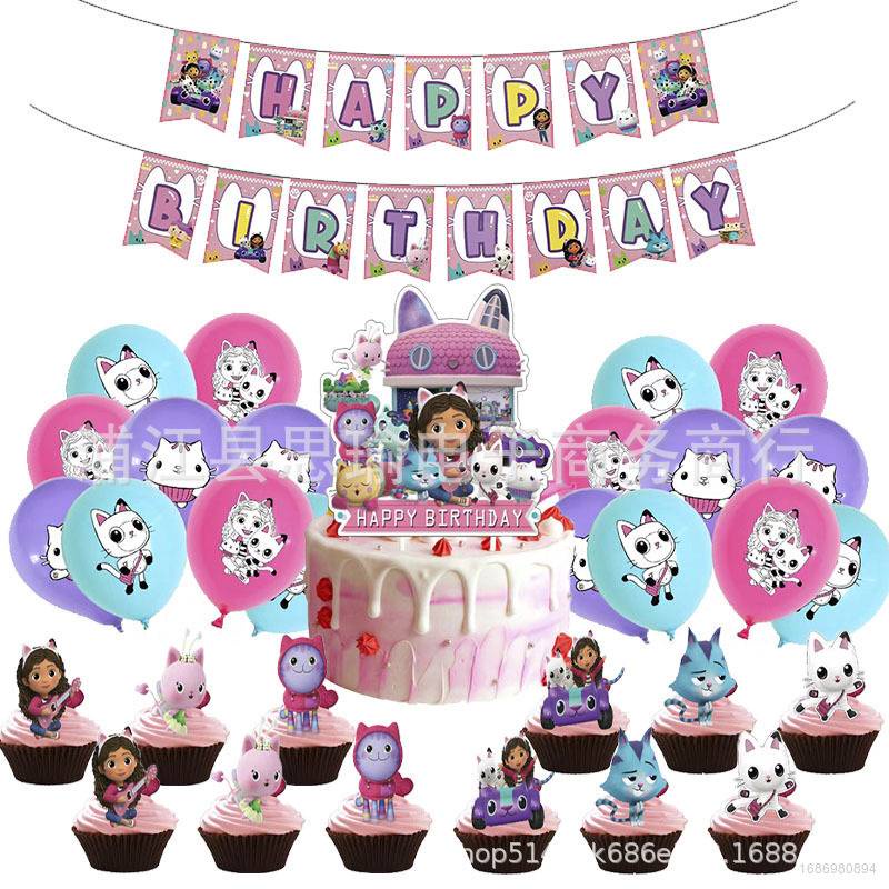Bộ Bong Bóng Trang Trí Tiệc Sinh Nhật Chủ Đề Búp Bê Kira Gabbys