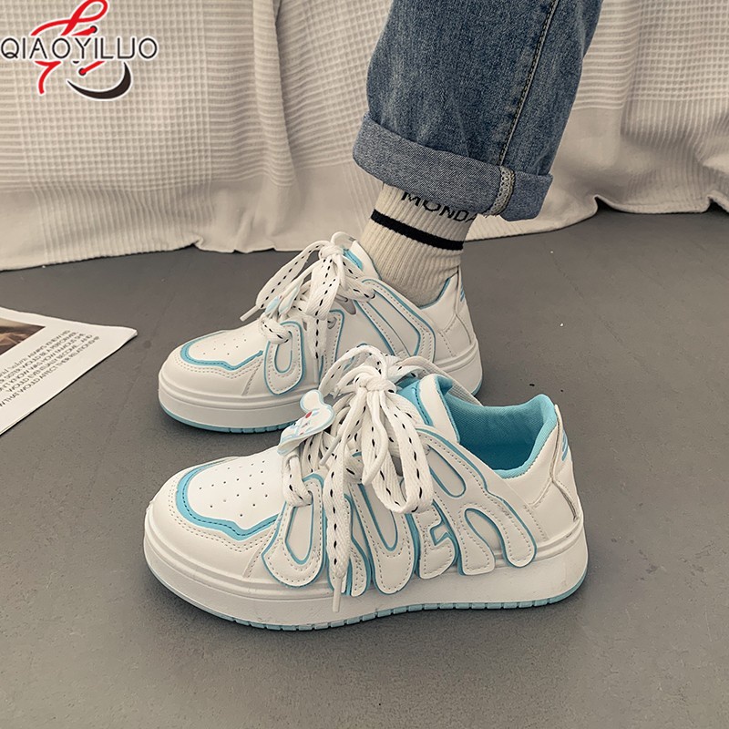 Qiaoyonuo Giày Thể Thao Đế Dày Đa Năng In Chữ Phong Cách Đường Phố Cho Cặp Đôi