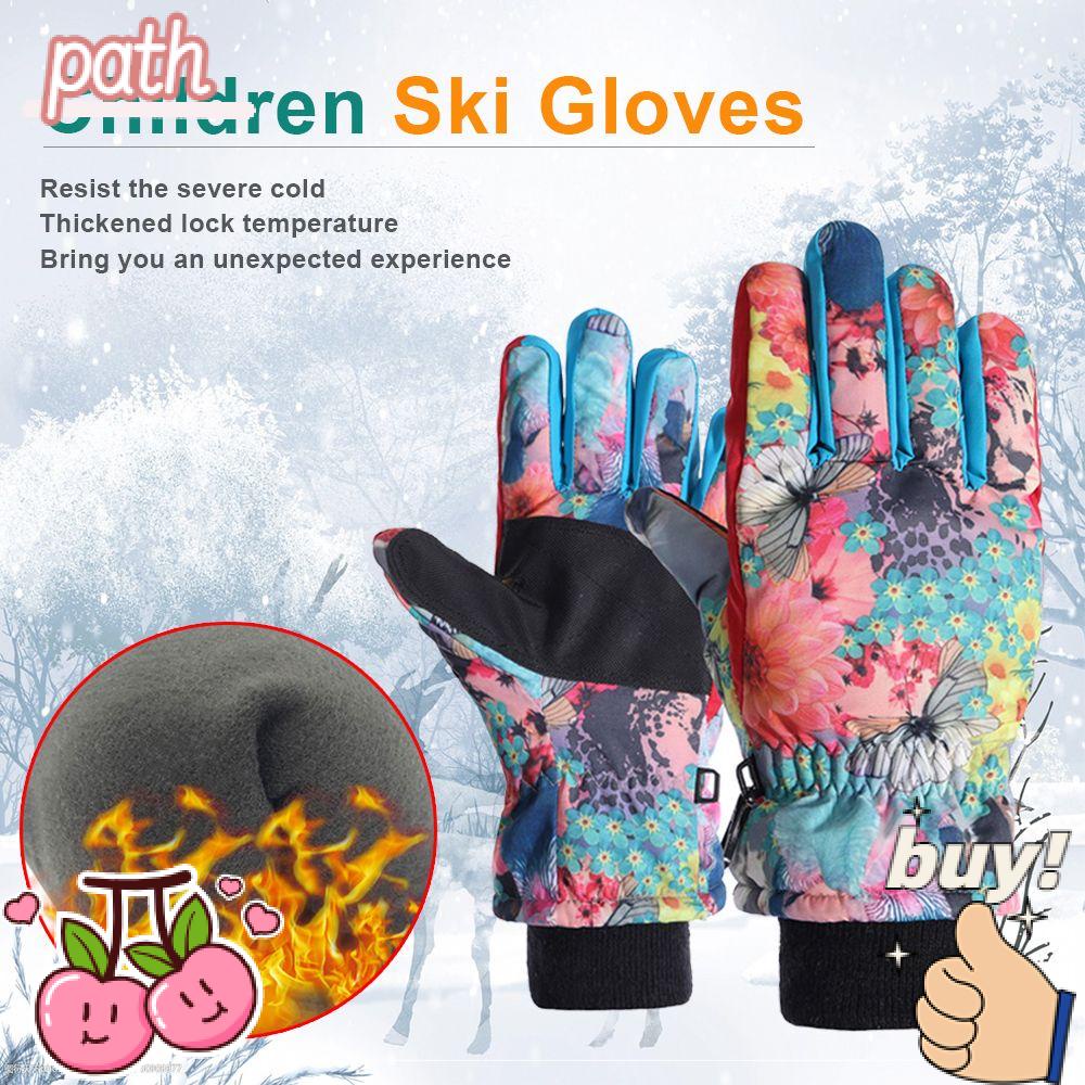1 Đôi Găng Tay Trượt Tuyết Chống Gió Họa Tiết Hoạt Hình