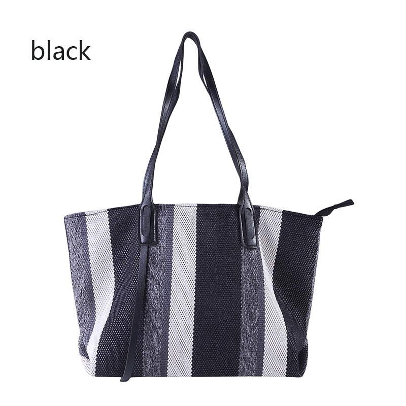 Túi Xách Vải Lanh Kẻ Sọc Đơn Giản Thời Trang Mới 2022 Cho Mẹ b7w