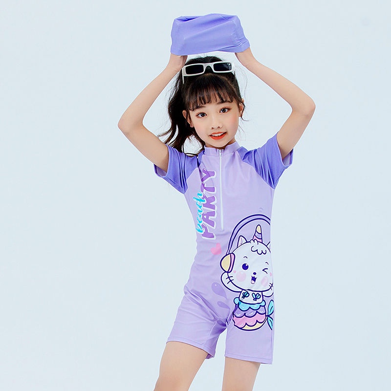Bộ Đồ Bơi Liền Thân 2 Mảnh Thời Trang Mùa Hè 2023 (Đồ Bơi) 2-11 Tuổi Chất Lượng Cao In Họa Tiết Hoạt Hình Cho Bé Gái