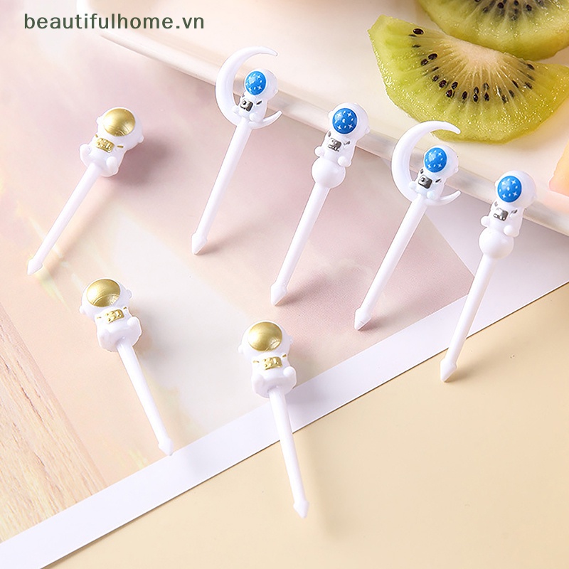 Nĩa Ăn Trái Cây / Trái Cây / Bánh Kem Bằng Nhựa Cấp Thực Phẩm Mini Hình Động Vật Hoạt Hình Trang Trí Tiệc Bento Cho Bé [beauty]