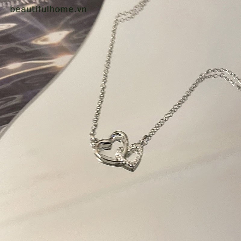 Vòng cổ Mặt Trái Tim Đính Đá Zircon Lấp Lánh Thời Trang Cho Nữ
