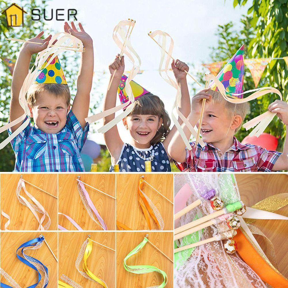 Suenin Bộ 5 Cây Đũa Phép Nhiều Màu Sắc Có Chuông Dùng Trang Trí Tiệc Cưới / Chú Rể