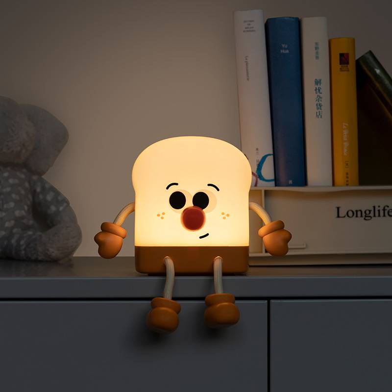 Đèn LED Sạc USB Hình Bánh Mì Nướng Có Giá Đỡ Điện Thoại