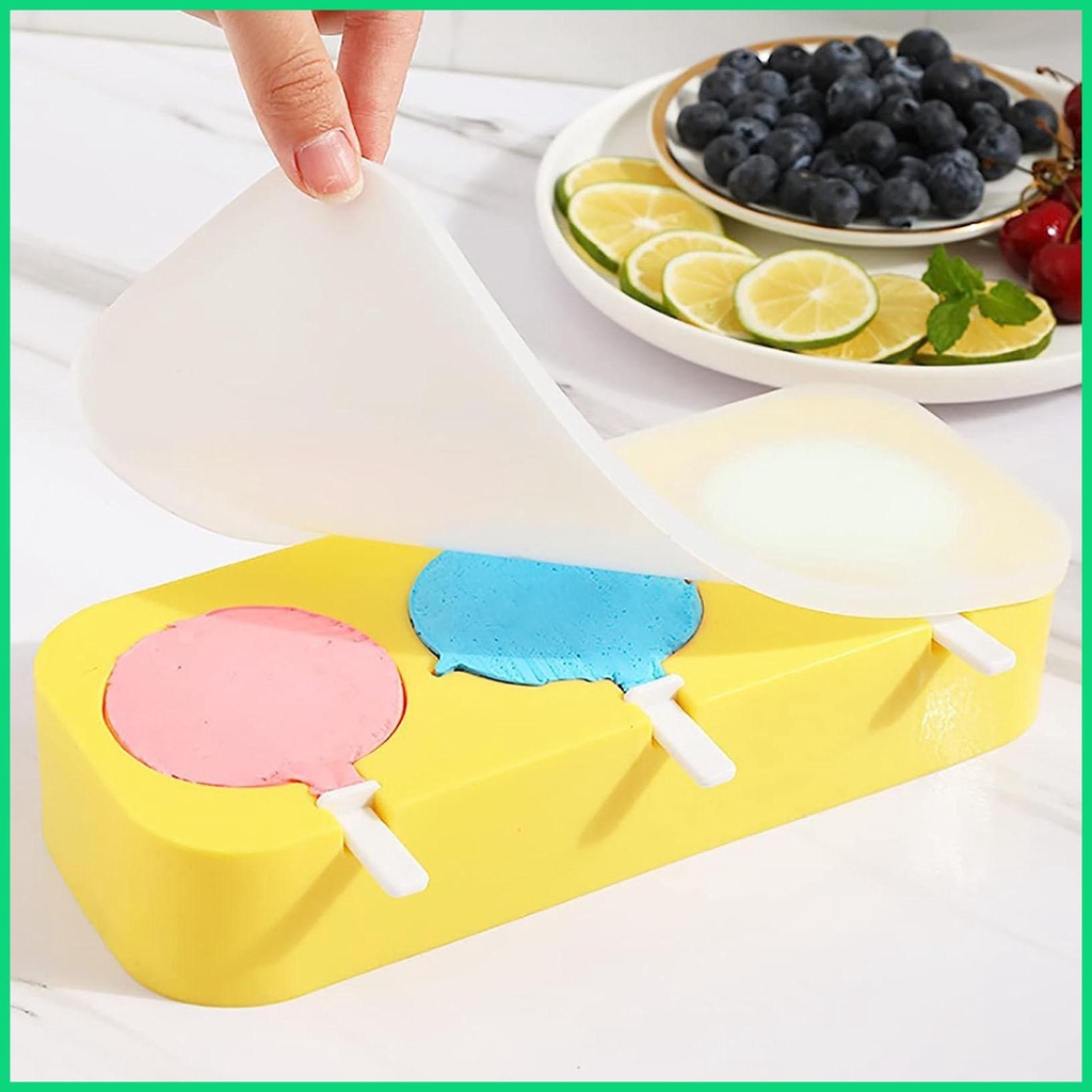 Khuôn Silicone Làm Kem Que Hình Hoạt Hình Dễ Dàng Tháo Gỡ DIY