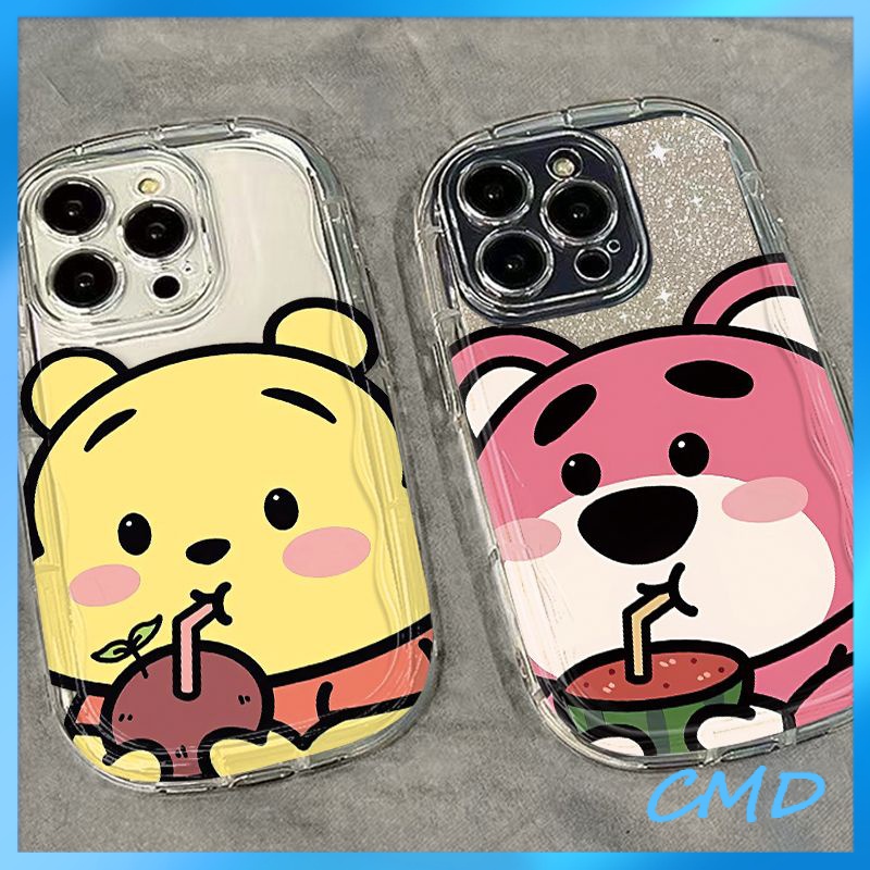 Ốp lưng iphone Điện Thoại Cặp đôi hoạt hình gấu dâu tây yu gấu Pooh xà phòng chống chấn động bảo vệ túi khí máy ảnh TPU Cho Iphone 6 / 6S / 6splus / se / 7 / 7plus / 8 / 8plus / X / xs / xsmax / 11 / 12 / 13 / 14 / Plus / Pro / Pro Max-401