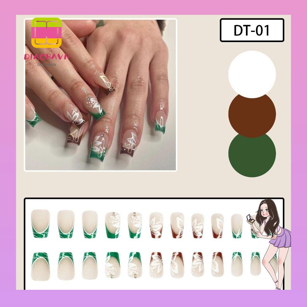 Set 24 Móng Tay Giả Che Phủ Toàn Diện Tháo Rời Được DIY