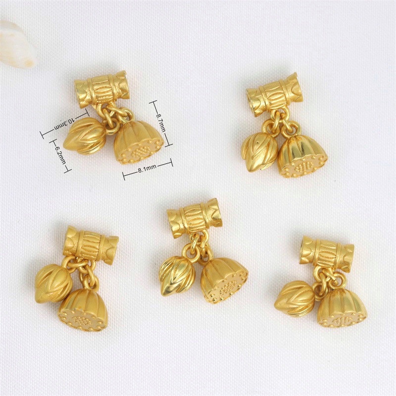 GIÁ SỈ  Charm treo nụ hoa và đài sen - PL211 [Hàng loại 1 - SIÊU ĐẸP]