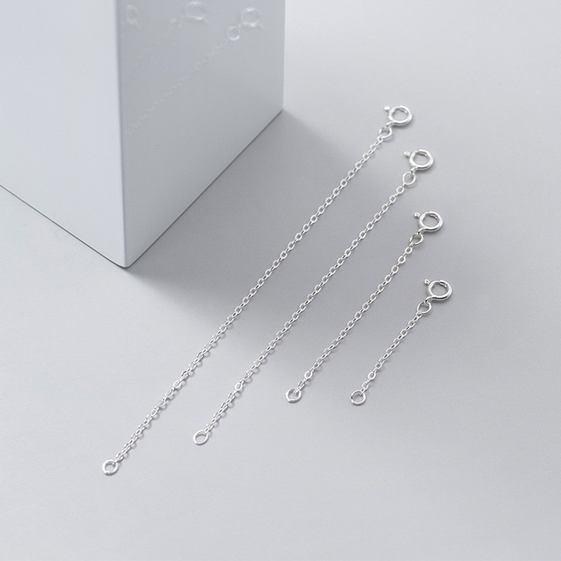 GIÁ SỈ  [BẠC] Khóa bạc tròn đầu dây dạng xích dài 5cm - PH343 [Hàng loại 1 - SIÊU ĐẸP]