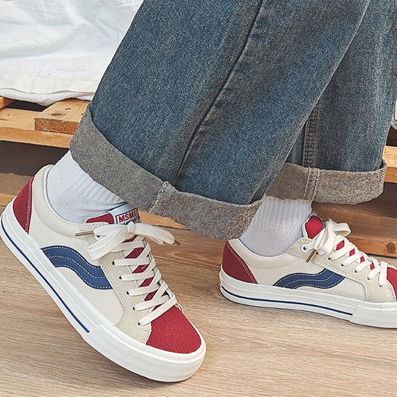 Giày thể thao HUIZUMEI đế cao mềm mại thắt dây phong cách Hàn Quốc thoáng khí thời trang dành cho nam