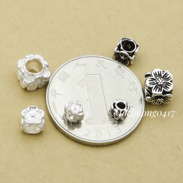 GIÁ SỈ  [BẠC] Charm hoa vuông - PH198 [Hàng loại 1 - SIÊU ĐẸP]